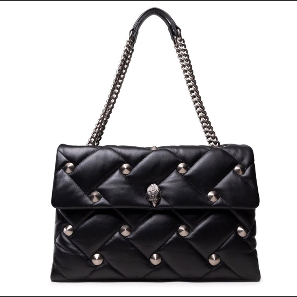 - KURT GEIGER Kensington XXL Black Leather Crossbody Bag